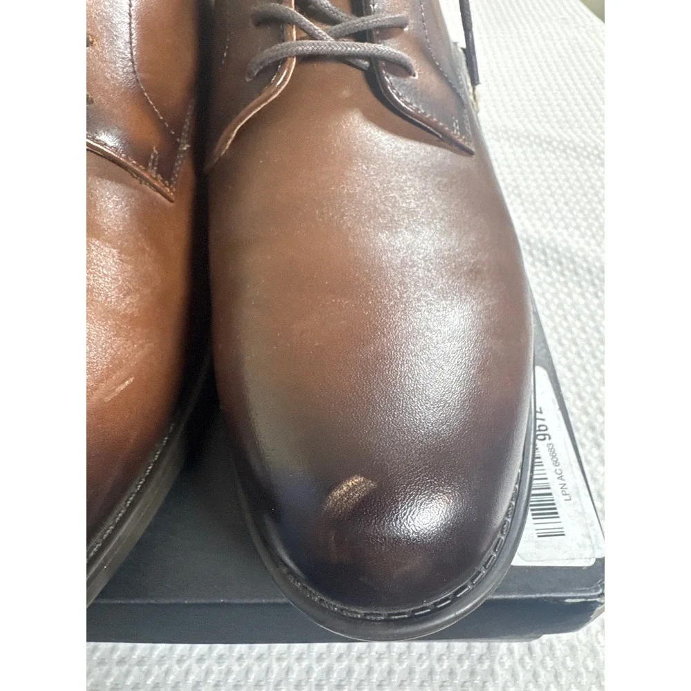 Bruno Marc Dress Shoes Mens 9.5 SBOX26007M Brown Burnished Plain Toe NIB